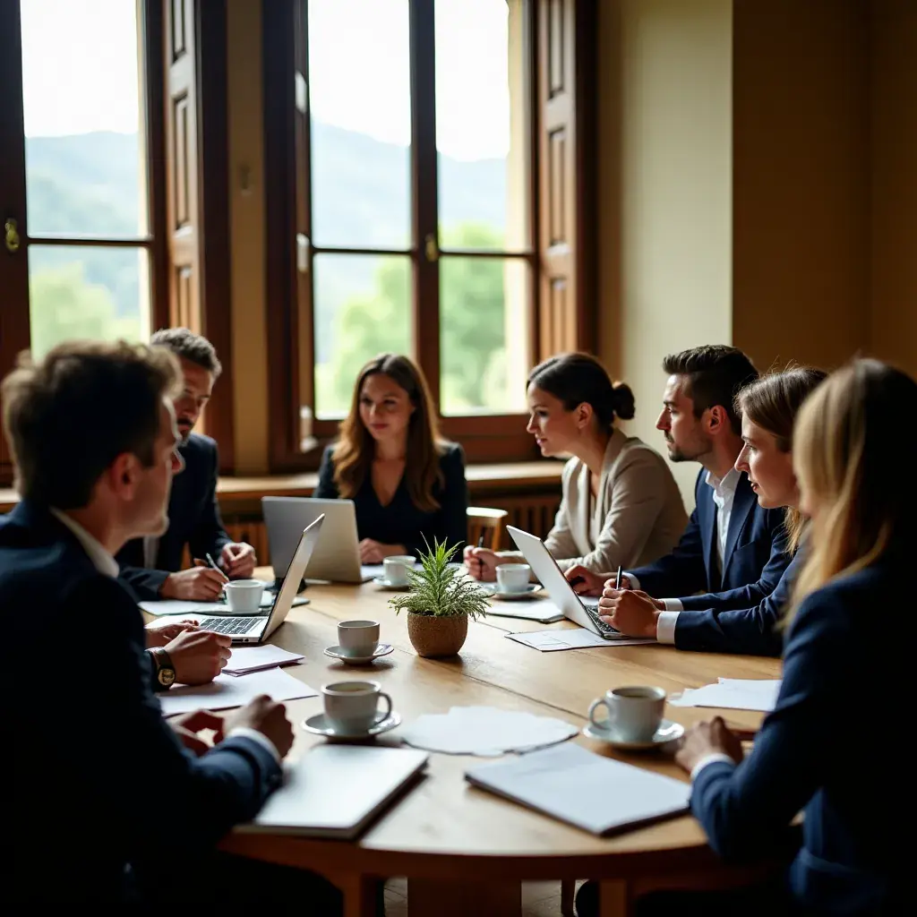 Consulente che presenta un rapporto dettagliato sulla gestione aziendale
