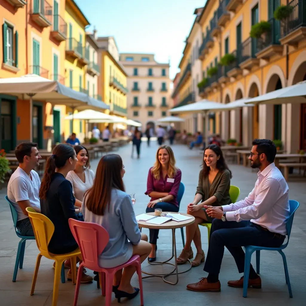 Tavolo di lavoro con materiali e strumenti per la pianificazione aziendale